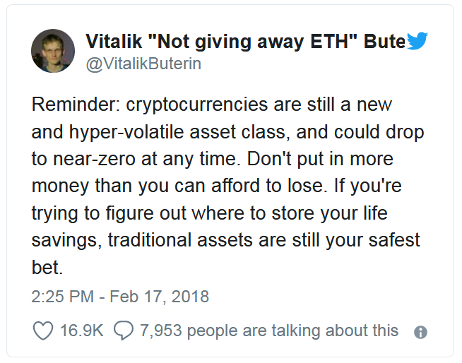 Vitalik Buterin figyelmeztet kripto pénzügyi fitnesz