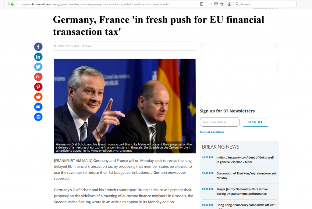 EU tranzakciós illeték Pénzügyi Fitnesz